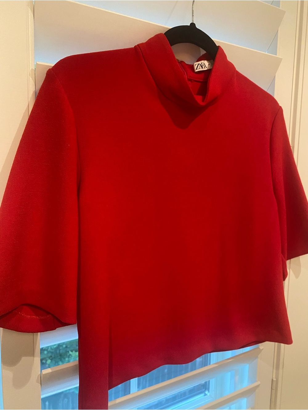 Zara Red Mock-Neck Women's Dress Top Size Large